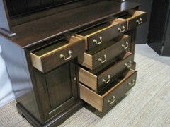 Harden Furniture Chippendale Style Cherry Buffet & Hutch; Excellent Condition