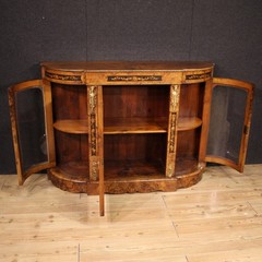 English sideboard furniture cabinet in inlaid wood antique style 20th century