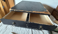 Antique Advertising Cabinet Dill & Collins High Grade Printing Paper Phila Wood+