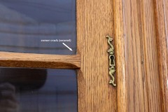 Magnificent OAK CORNER CHINA CABINET CUPBOARD HUTCH Sq Nail 4Dr w Crown Antique
