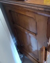 Gorgeous Antique Solid Wood Chest of Drawers with Enclosed Bookcase Cabinet– VGC
