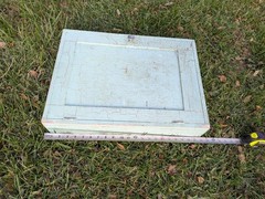 Antique Shabby Chic Medicine Cabinet 16 x 22″ Teal Blue Gold Distressed