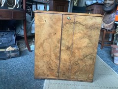 Victorian stunning LARGE bur Walnut/brass Collectors 3draws &key Cabinet C1850