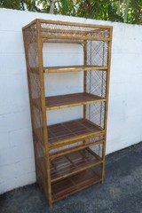 Bamboo Wicker Rattan Display Shelving Unit Etagere 6161