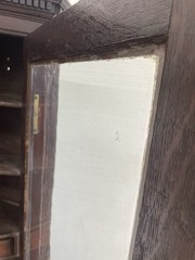 Antique Hanging Corner Cupboard cabinet Carved Flemish Oak with drawers