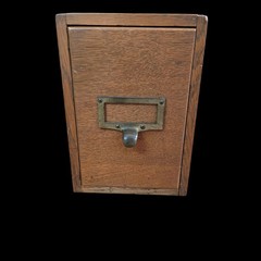 Antique Oak Card Catalog File Box Rare Size Bankers Loan Cards 14 x 10 x 7