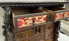 17th Century Spanish Burled Walnut Vargueno or Collectors Cabinet