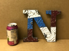 Decorative Salvaged Tin Ceiling 8″ Patchwork Mix Color Letter N Metal 160-26B