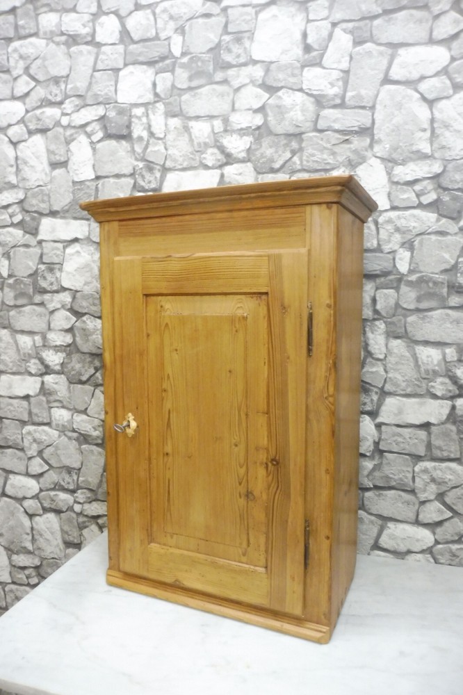 Antique German Wooden Wall Cabinet Bathroom Cabinet Hanging Cabinet around 1850