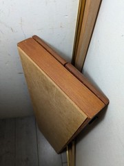 Vintage Rustic Solid Wood Skinny Display Curio Cabinet Memo Cork Board & Doors