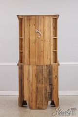 L73540: Chippendale Scrub Pine Corner Cupboard China Cabinet