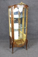 Francois Linke Attributed Louis XV Figural Bronze Ormolu Mahogany Vitrine