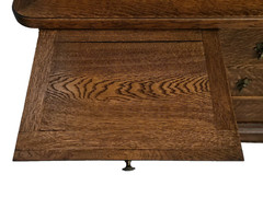 Vtg Country French Louis XV Quarter Sawn Oak China Cabinet Hutch Carved 1930s