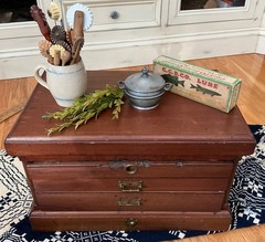 Antique Apothecary Wooden Cabinet Box with Multiple drawers Brass Hardware