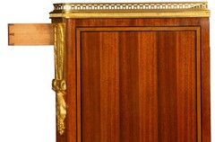Mercier Frères French Bronze-Mounted Mahogany Bedside Cabinet Commode