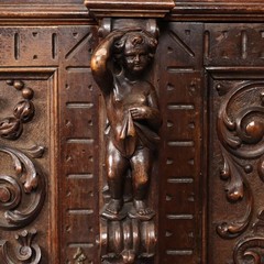 Antique Neo-Renaissance Style Cupboard Wood XIX Century
