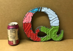 Decorative Salvaged Tin Ceiling 8″ Patchwork Mix Color Letter Q Metal 162-26B