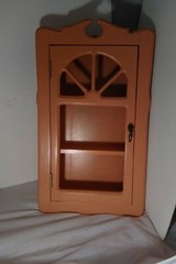 Vintage Wood Wall Hanging Display Collectibles Curio Cabinet Display Case