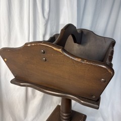 MCM Turned Wood Sewing Spool Knit Yarn Tray Stand Magazine Plant Storage Handle