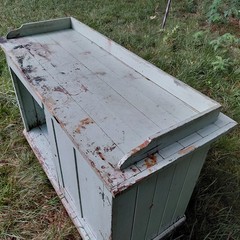 Antique Primitive Dry Sink Cabinet Farmhouse Cupboard Workbench 47.75″ Wide