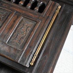 Vintage Spanish Colonial Revival Style Oak Cupboard Hutch Cabinet or Dry Bar