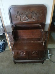 George Zee Asian Chinoiserie Bar Cabinet ANTIQUE