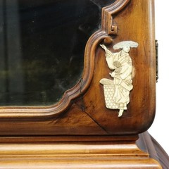 Antique Japanese Dai-Nippon Carved & Inlaid Mahogany Vitrine With Mahogany c1890