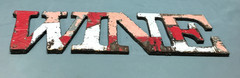 Decorative Salvaged Tin Ceiling 8×29 Patchwork Mix Color Metal WINE Sign 18-26B