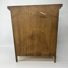 Antique 1890’s Hand-Painted Wooden Mini Cabinet Fruit Motifs Wire Mesh Doors.