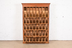 Antique Arts & Crafts Oak 42-Drawer Card File Cabinet, Circa 1900