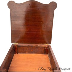 Antique flame mahogany empire liquor cabinet side table night stand serpentine