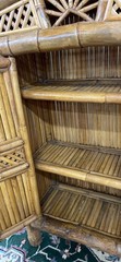 vintage handmade bamboo cabinet 72″ high Sunburst design crown