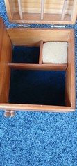 Wood Sewing Box Table Cabinet Country Rustic Primitive 12x9x 7 w/ Handle – VTG