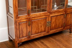 Vintage Chinoiserie Style Lighted Display Cabinet