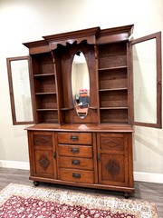 English Oak Buffet China Cabinet | Antique Furniture
