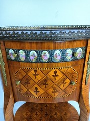Marquetry Inlay Dresser Cabinet Wood Italian Medallions vintage