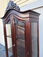 67366 Solid Mahogany Hand Made Curio China Cabinet with Drawer