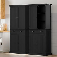 ARTPOWER 72″ Tall Kitchen Pantry Storage Cabinet with Drawer and Large, Black