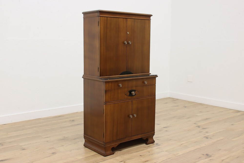 Art Deco Vintage Mahogany Medical Bath Cabinet, Hamilton #55261