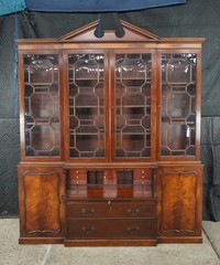 Baker Manor House English George III Mahogany Breakfront China Cabinet Bookcase
