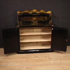 Lacquered painted sideboard cabinet English furniture papier mache 19th century