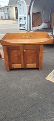 Farmhouse Primitive Antique Country Dry Sink Drilled For Plumbing