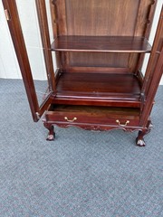67366 Solid Mahogany Hand Made Curio China Cabinet with Drawer