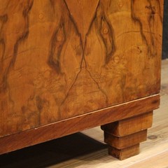 Italian vitrine art deco style display cabinet bookcase in wood 20th century