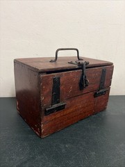 Vintage/Antique Wood Iron Machinist Tool Chest – Box 31.5 X 29.5x 20cm