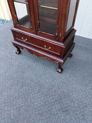 67366 Solid Mahogany Hand Made Curio China Cabinet with Drawer