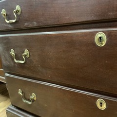 VTG 1950s Link Taylor Hand Carved Solid Mahogany Wood 9 Drawer Chest On Chest