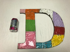 Decorative Salvaged Tin Ceiling 16″ Patchwork Mix Color Metal Letter D 1611-23B