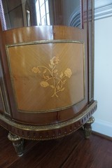 French Louis XVI Style Mahogany and Inlaid Vitrine with Gilt Bronze