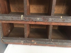 Antique Wood Primitive Cubby Cabinet General Store Rare